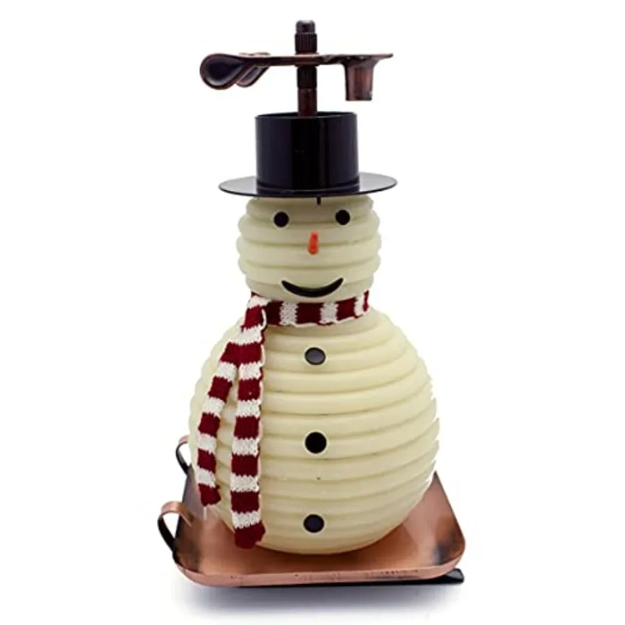 

100-Hour Snowman Candle, Copper Base, Eco-friendly Natural Beeswax with Cotton Wick
