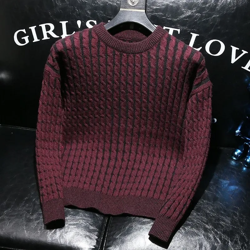 남성용 두꺼운 따뜻한 단색 스웨터, 캐주얼 루즈한 편안한 하이 퀄리티 스웨터, 패션 트렌드, 2025 용수철, 가을 신상