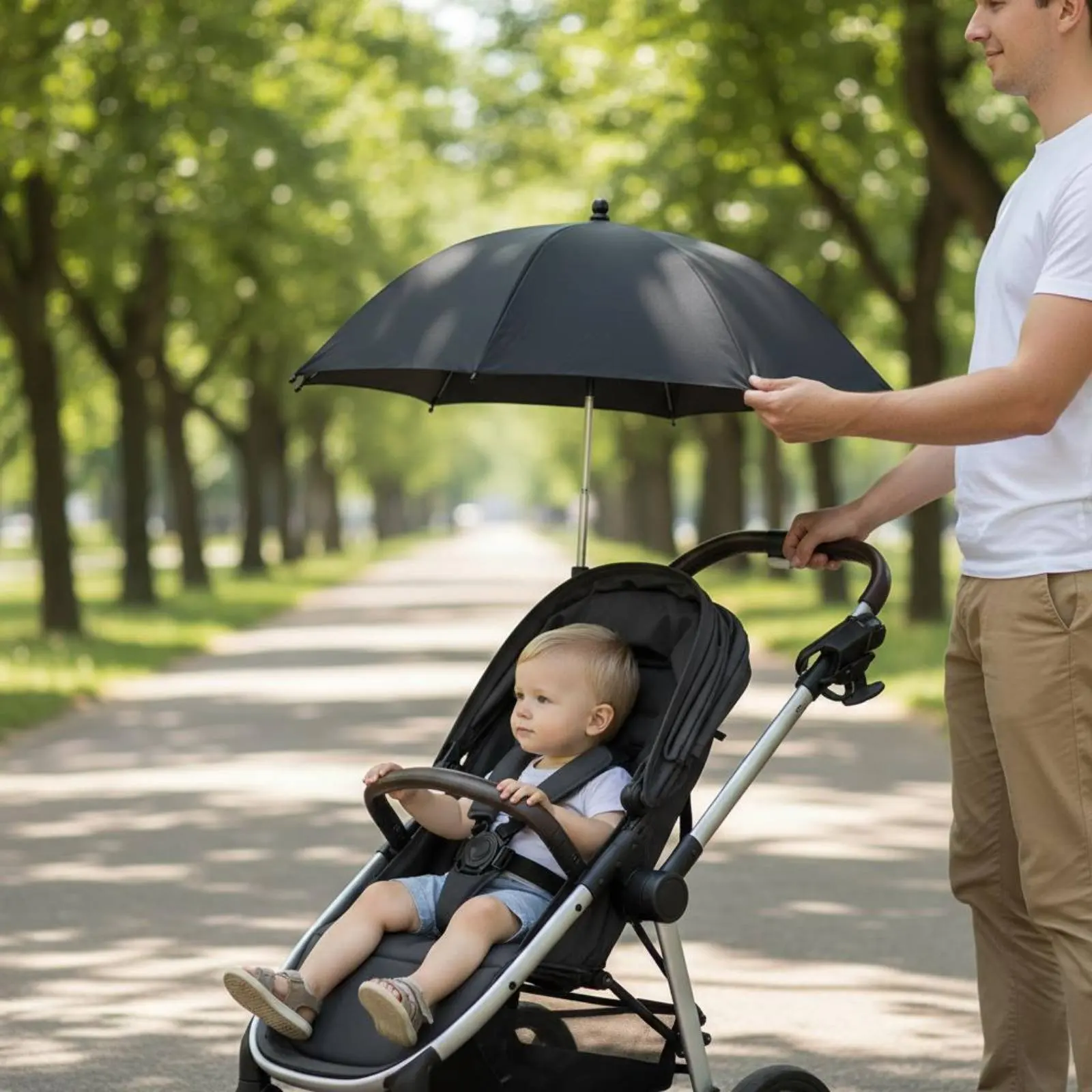 

Stroller Umbrella Portable Attachable Stroller Umbrella Pushchair Sun Shade Foldable Baby Carriage Sun Shade Long-Lasting