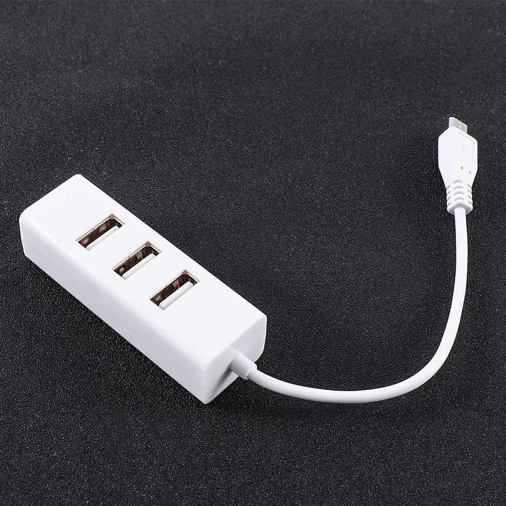 USB 2.0 Universal Micro USB 4 Ports OTG Hub Converter Charging Cable Adapter Extension Cable