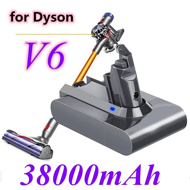 

2025 38000mAh 21.6V 38Ah Li-ion Battery for Dyson V6 DC58 DC59 DC61 DC62 DC74 SV09 SV07 SV03 965874-02 Vacuum Cleaner Battery