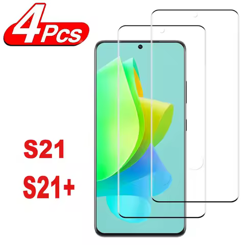 2/4Pcs Tempered For Samsung Galaxy S21 + S22 Plus Curved Ultrasonic Fingerprint Screen Protector Glass