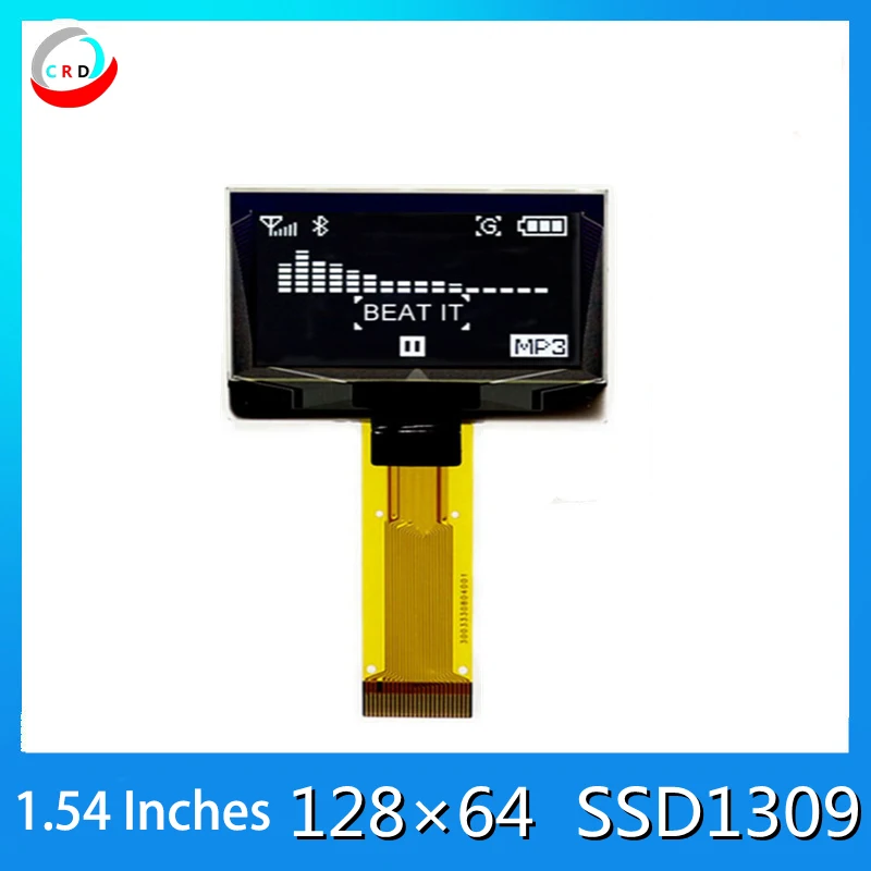 1,54-calowy wyświetlacz OLED LCD z wtyczką 128x64 SSD1309/CH1116G monochromatyczny mały ekran