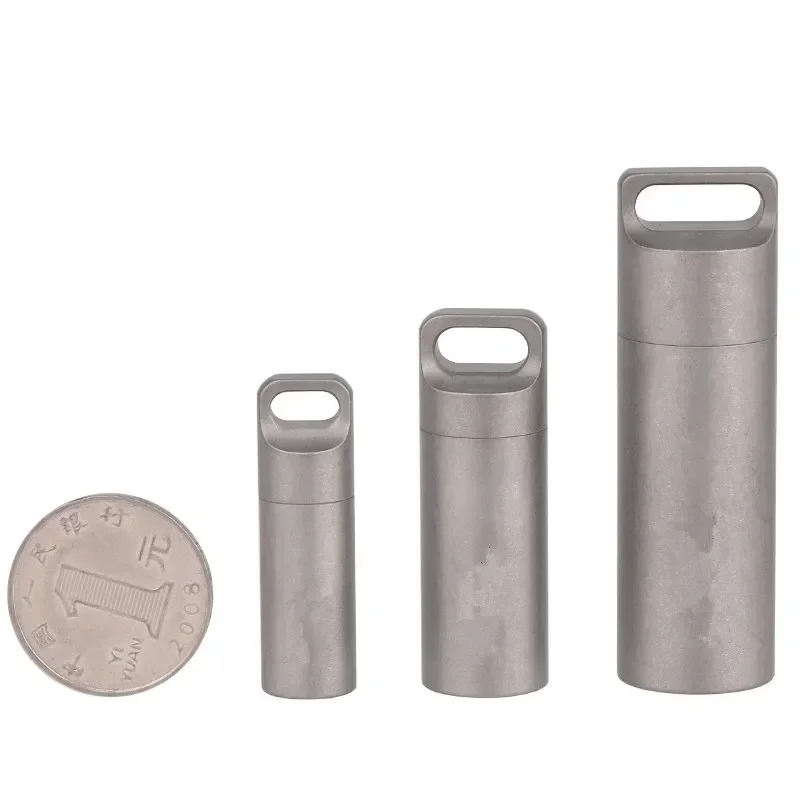 Mini pastillero de almacenamiento sellado de titanio, resistente al agua, estuche para Perfume, colgantes, herramientas EDC, pastillero ecológico para el hogar y al aire libre, 1 Uds.