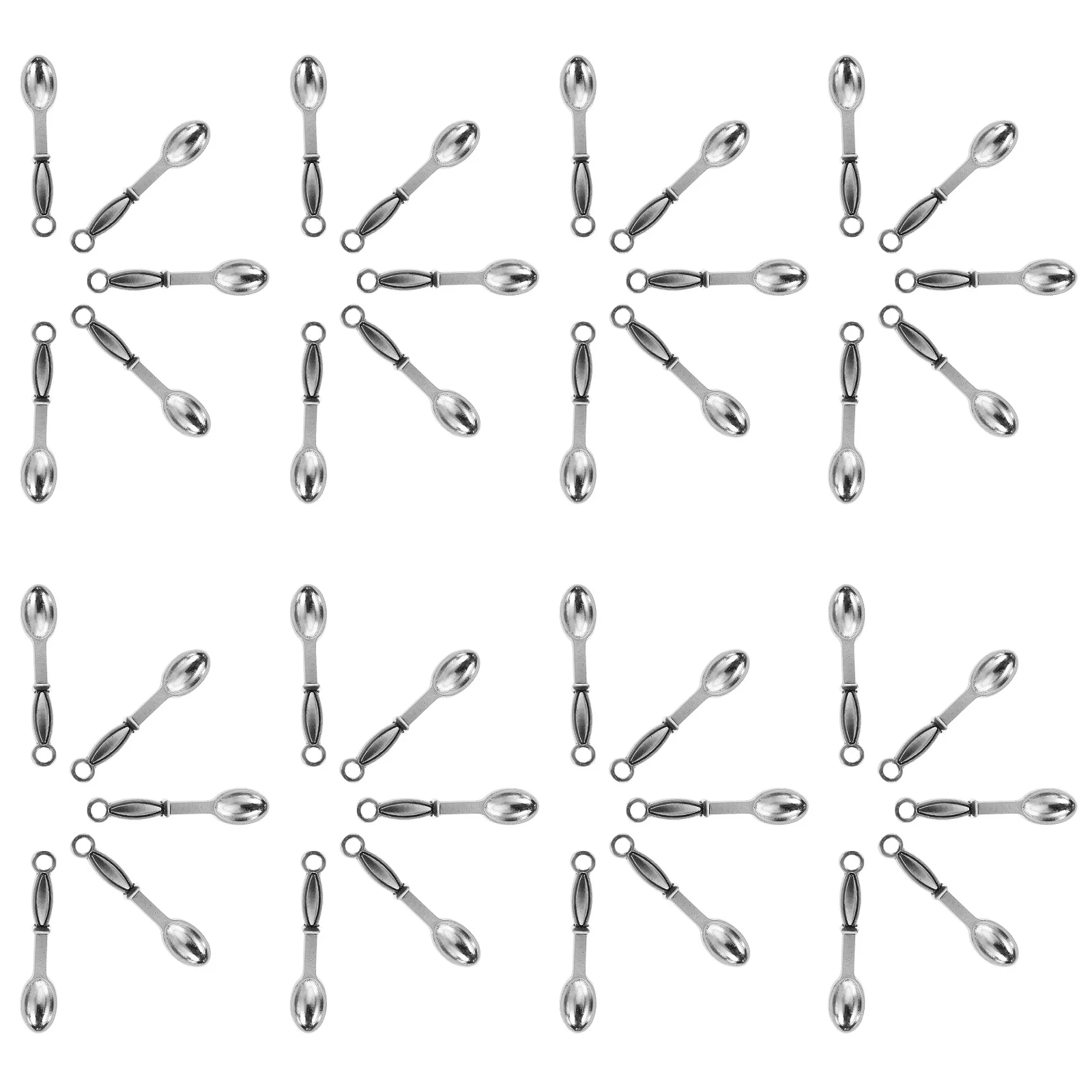 

100Pcs Miniature Spoon Charms Vintage Tableware Pendants DIY Jewelry Making Bracelet Necklace Keychain Supplies