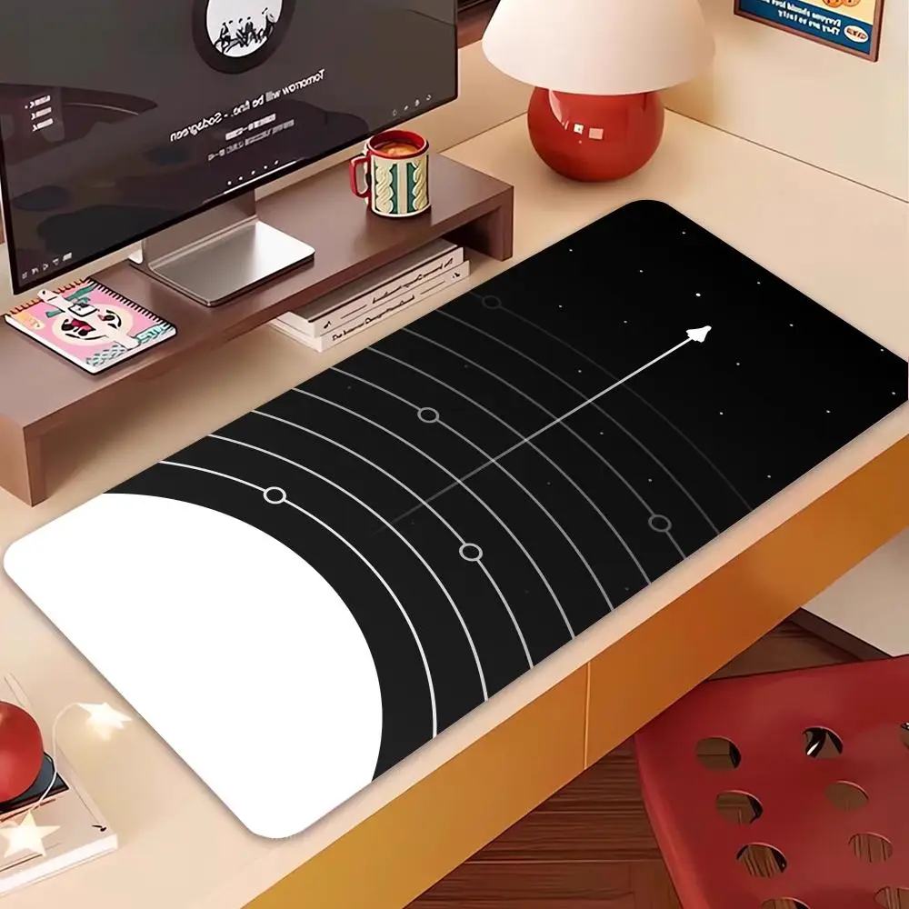 

Mouse white Pad pattern and Desk mat Office bedroom mat Anti-slip laptop Desktop computer black mouse mat