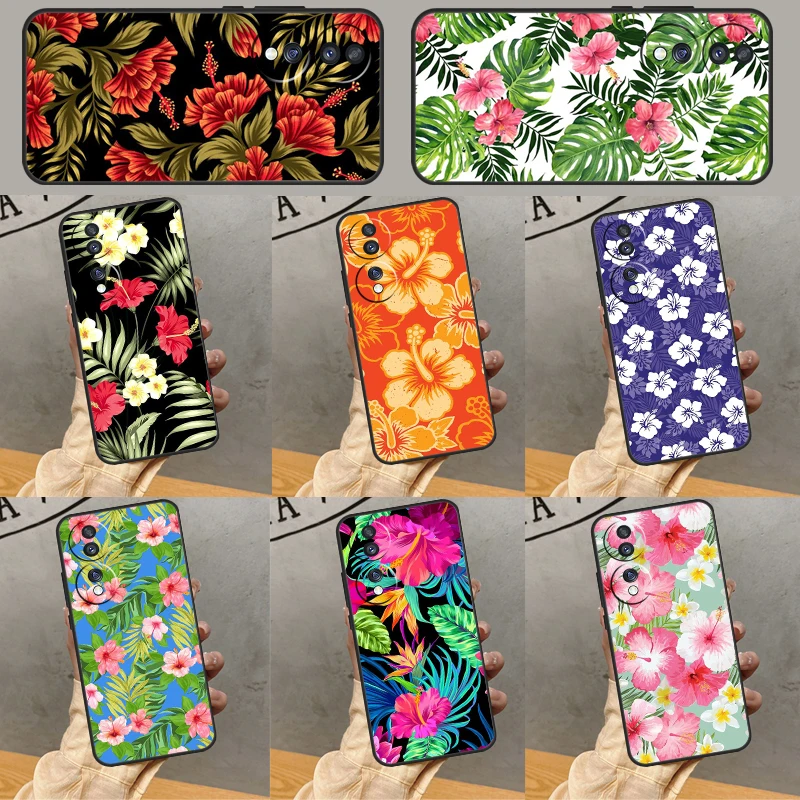 Hibiscus Flowers Floral Hybrid Funda For Honor Magic 5 Pro X6 X7 X8 X9 X7a X8a X9a 8X 9X 10 50 70 90 Magic 4 Lite Case