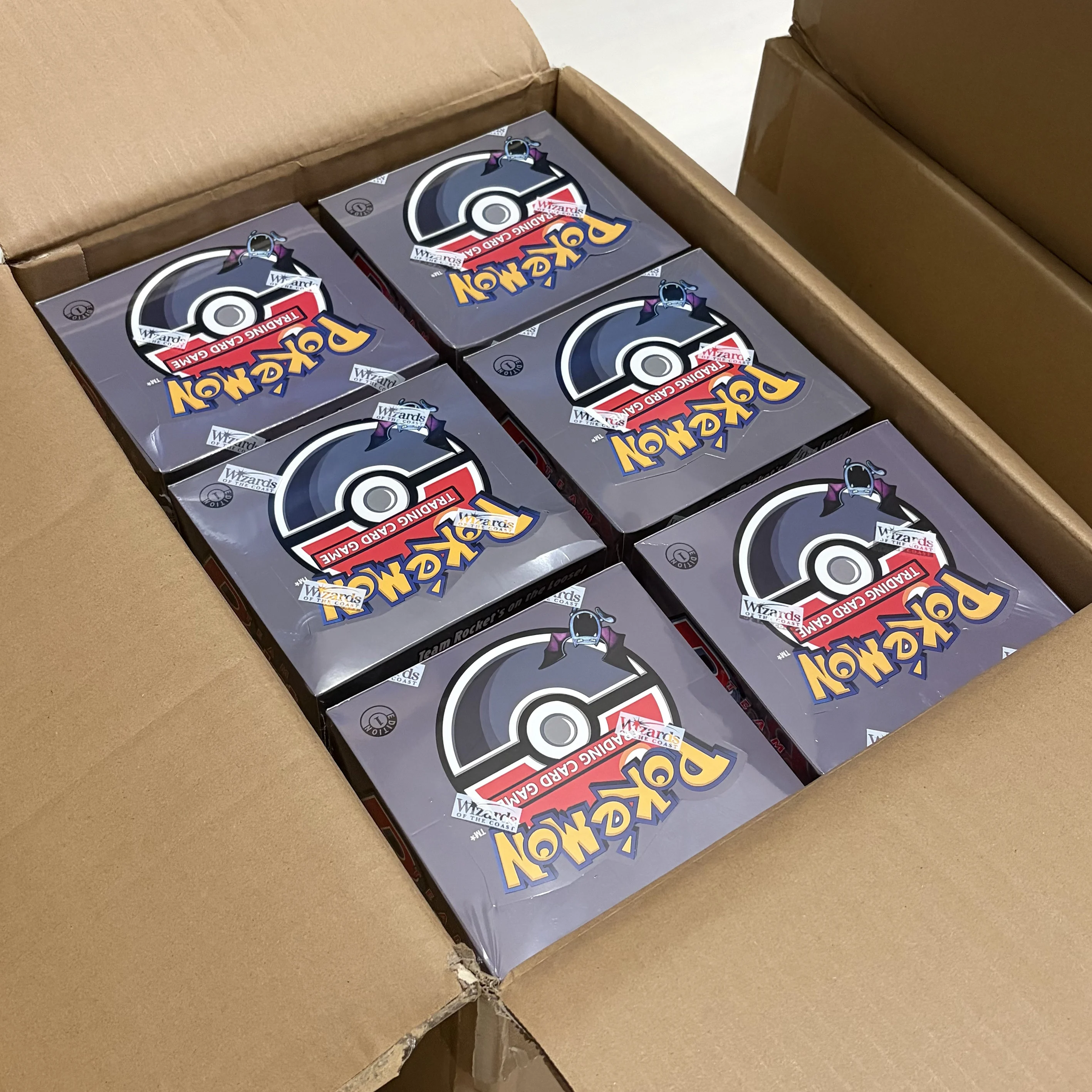 Vintage 2000 PTCG TEAM ROCKET Booster Box Factory Sealed PKM Trading Card Game Collection Display Box Wholesale Lot DIY Gift Toy