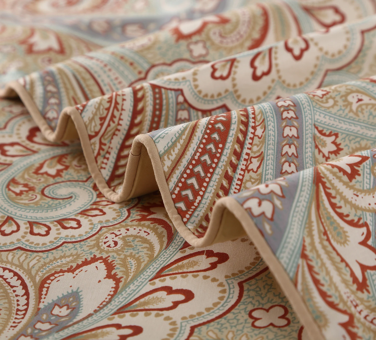 3pcs 600TC 100% Egyptian Cotton Duvet Cover Set, Luxury Vintage Boho Paisley Bedding (No Inserts)