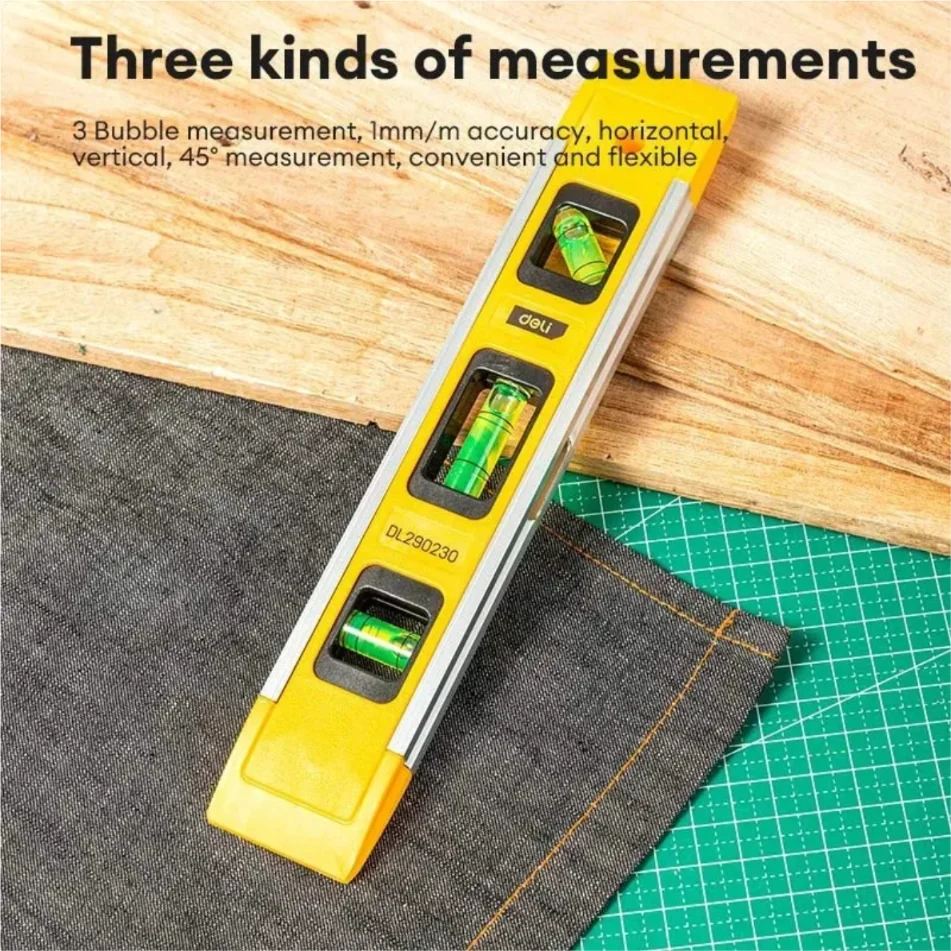 لقياس مستوى الطوربيد 9 بوصة، مستوى الصندوق المغناطيسي مع 45 ° /90 ° /180 ° الفقاعات، أداة مستوى الفقاعات المقاومة للصدمات #6