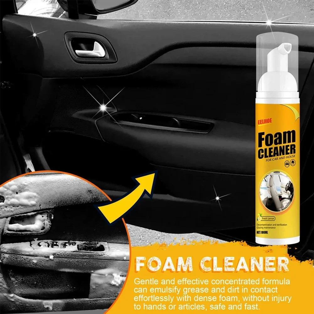 Car Interior Leather Clean Multifunctional Foam Cleaner Car Interior Strong Decontamination Ceiling Seat Clean 30/60/100ML