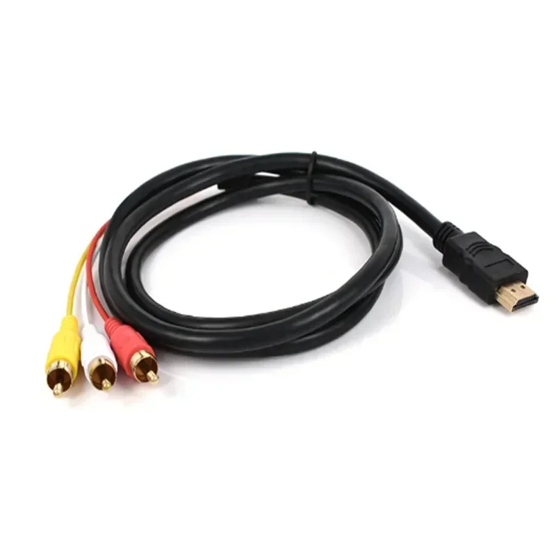 1pcs 1080P 1.5M HDMI-compatible to 3 RCA Video Audio Cable AV Cord Converter Adapter For HDTV TV Set-Box DVD Laptop