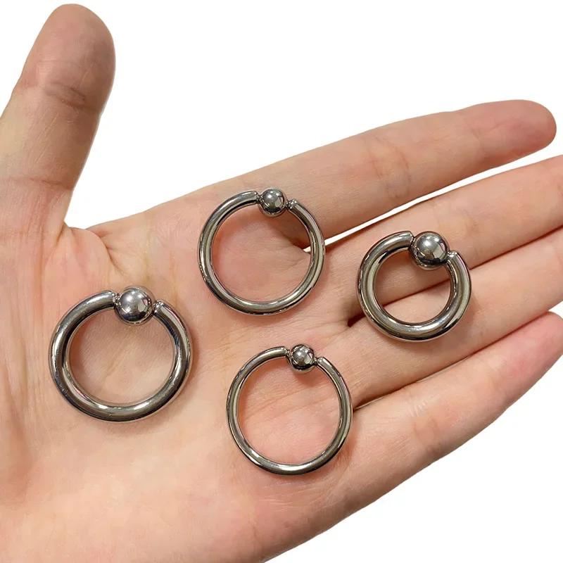 G23 Titanium Captive Bead Rings PIERC Nose Ring Large Size Earring BCR Hoop Rings Big Size 2-4mm Ring Piercing Body Jewelry