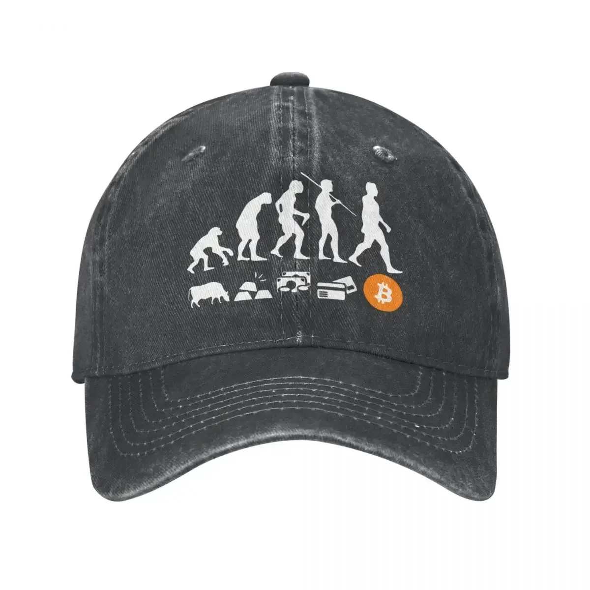 

2022 Summer Women Evolution Of Money Bitcoin Baseball Cap Btc Crypto Blockchain Hip Hop Sun Hat Outdoor Travel Denim Cap Hats