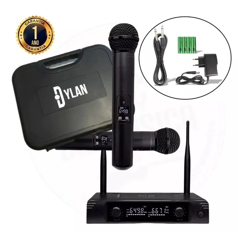 Dual Wireless Microphone Dylan Udx-02 Black Frequency Black