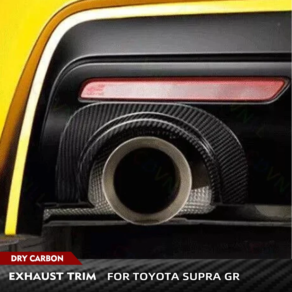 

For Toyota Supra GR A90 A91 MK5 2020-2024 DRY Carbon Car Rear Tail Exhaust Muffler Tip Pipe Trim Exhaust Muffler Upper Trim Kits