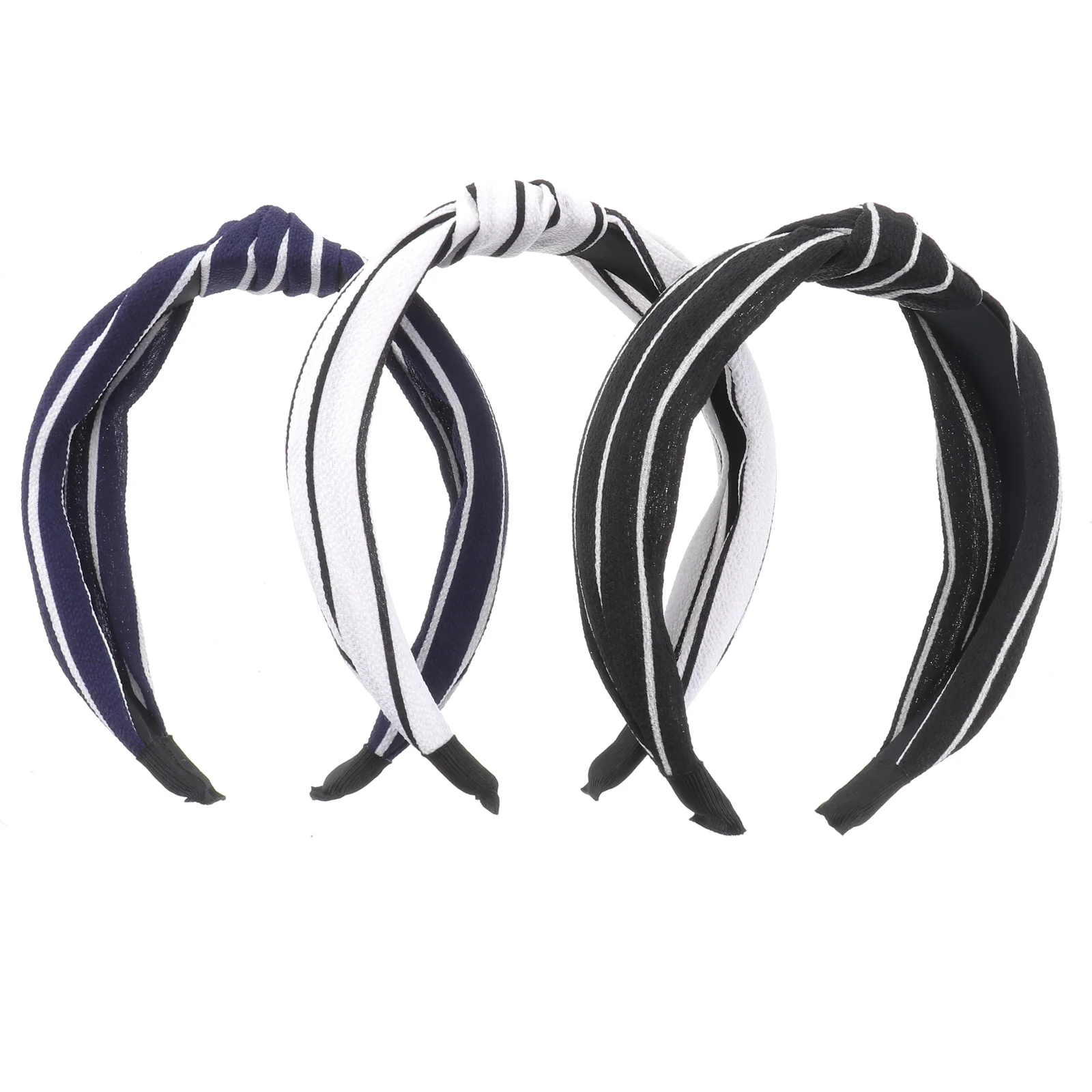 

3pcs Women Hair Wide Stripes Cloth Cross Knot Hairband Headband Hair Accessories (Random Color) women hairband