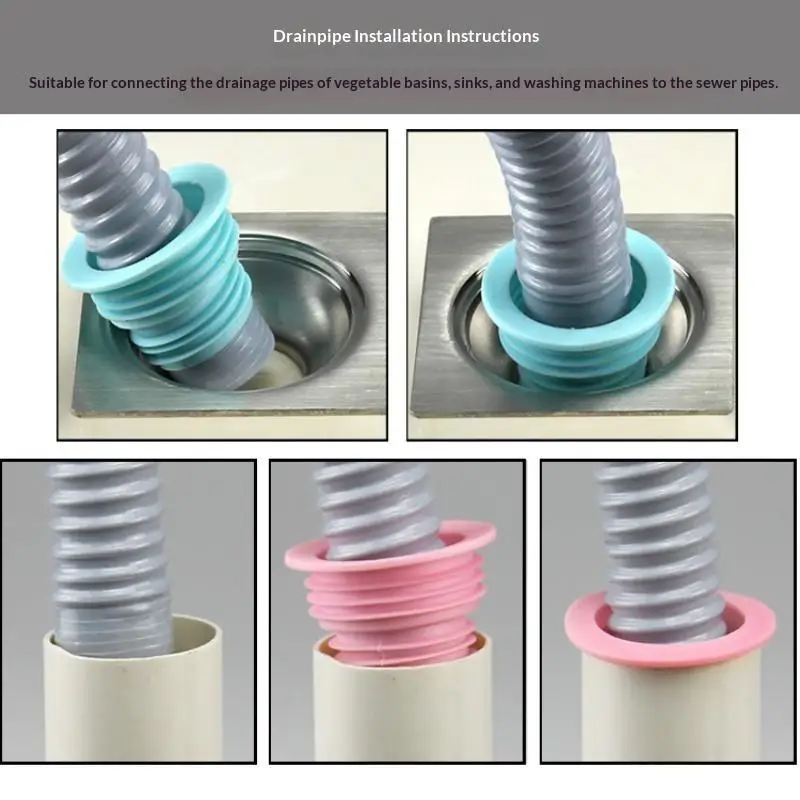 New Sewer Seal Ring Kitchen Pipe Deodorant Seal Plug Floor Drain Washer Drain Pipe