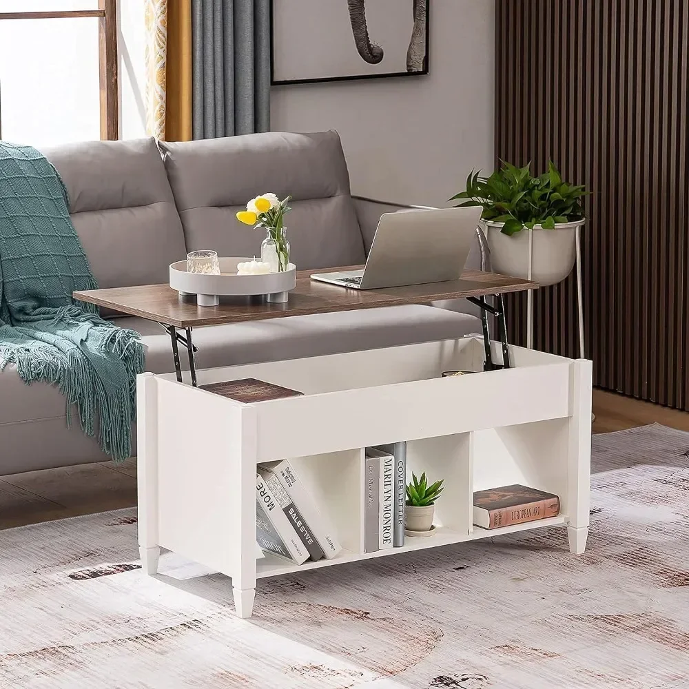 With Storage Shelf/Hidden Compartment Table Serving Coffee Tables Luxury Design Cafe Table for Living Room Furniture White Coffe