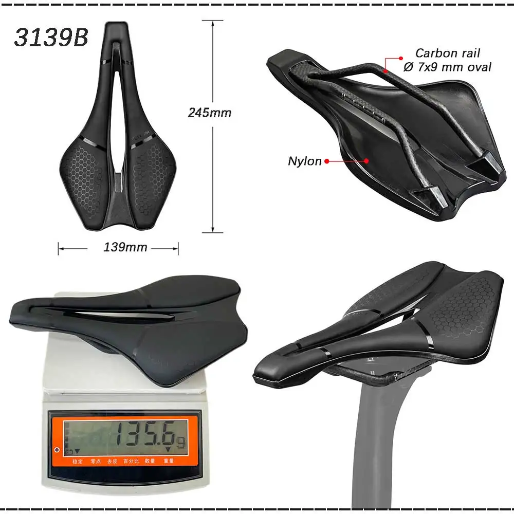 Lead foot 3D Printed Carbon Bicycle Saddle Road/MTB Bike Super Light Racing Saddles Seat Hollow Comfortable Breathable