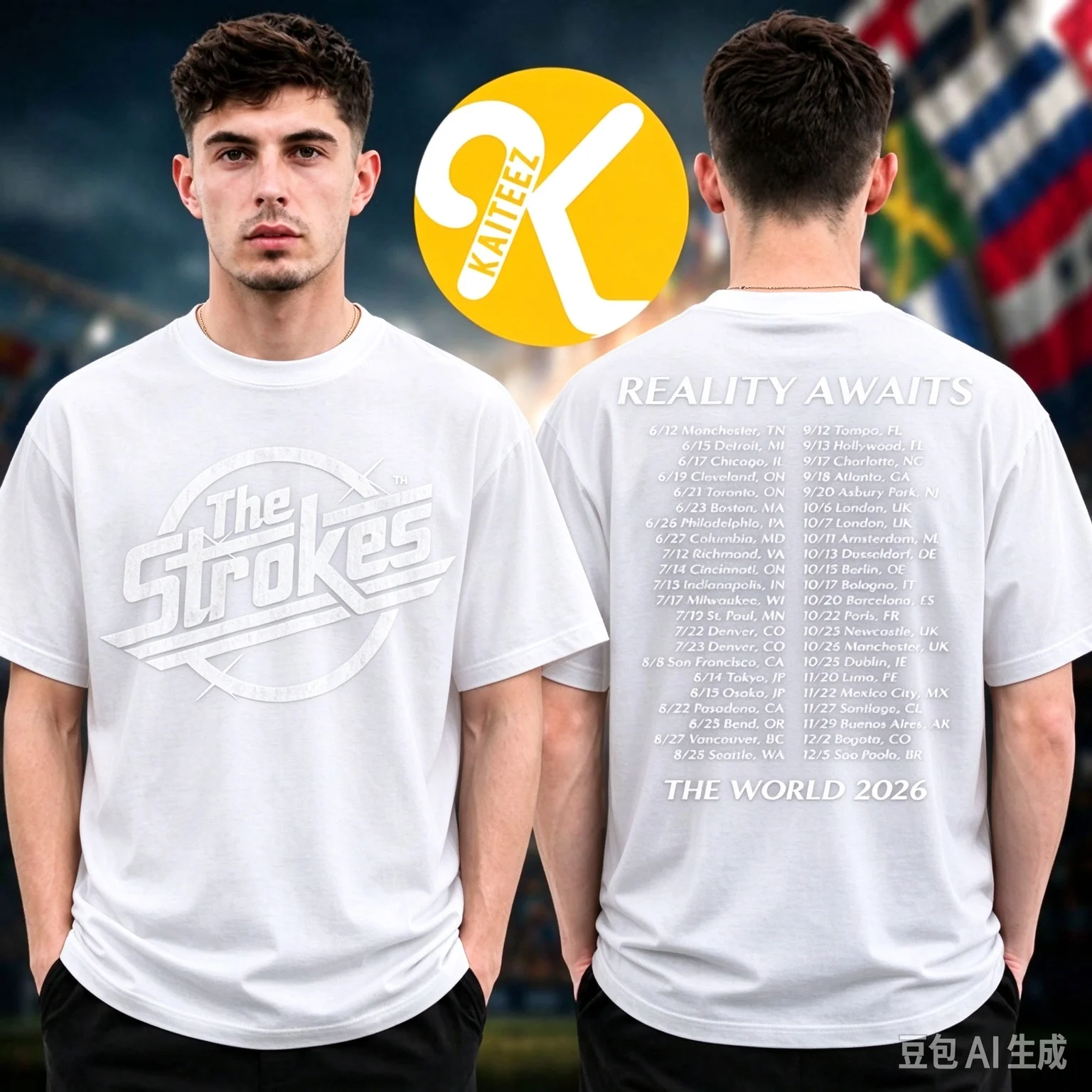 The Strokes Merch Reality Awaits Tour 2026 Tour Dates Two Sided Unisex T-Shirt Ins Y2k