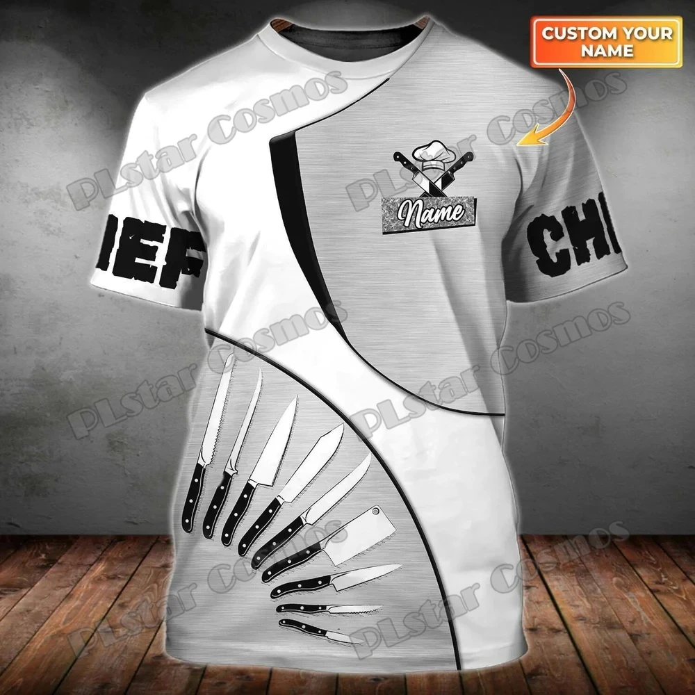 

PLstar Cosmos Customized Name Chef 3D All Over Printed Men's T-shirt Summer Unisex Casual t shirt Gift For Master chef DW251