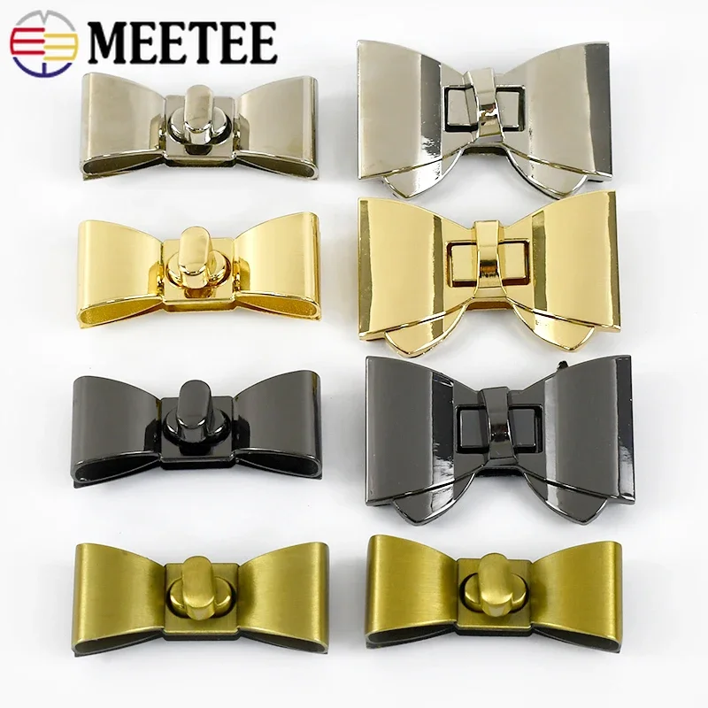 2/5Pcs 55x23/59X33mm Metal Twist Turn Locks Buckle Women Bag Bow Closure Lock Clasp Decorative Snap Hook Akcesoria do torebki