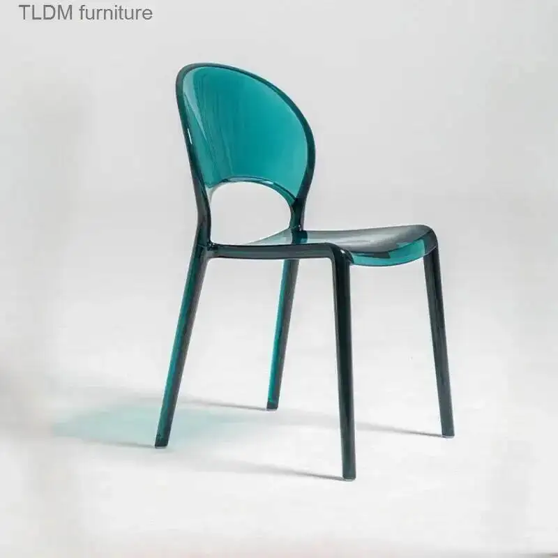 مريح المنزل في الهواء الطلق غرفة الطعام كراسي الطابق المعيشة الطعام كراسي الألعاب الحد الأدنى Sillas الأثاث شرفة البلاستيك واضح QQ