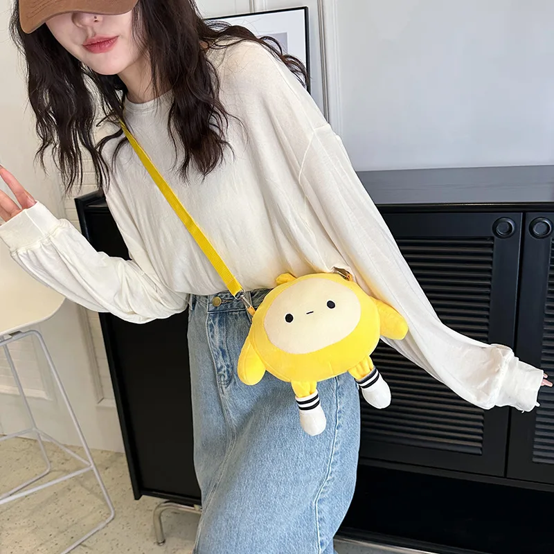 Kawaii Cartoon peluche donna borsa a tracolla Cute Doll Girl Messenger Bag borsa a tracolla in stile giapponese piccola borsa per telefono regalo creativo