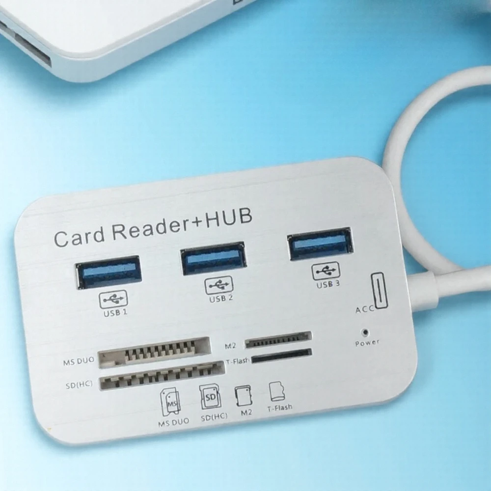 

Устройство чтения карт USB 3.0 7 в 1, внешнее высокоскоростное устройство чтения карт памяти с разъемами MS Micro SD SD MMC M2 TF для ноутбука