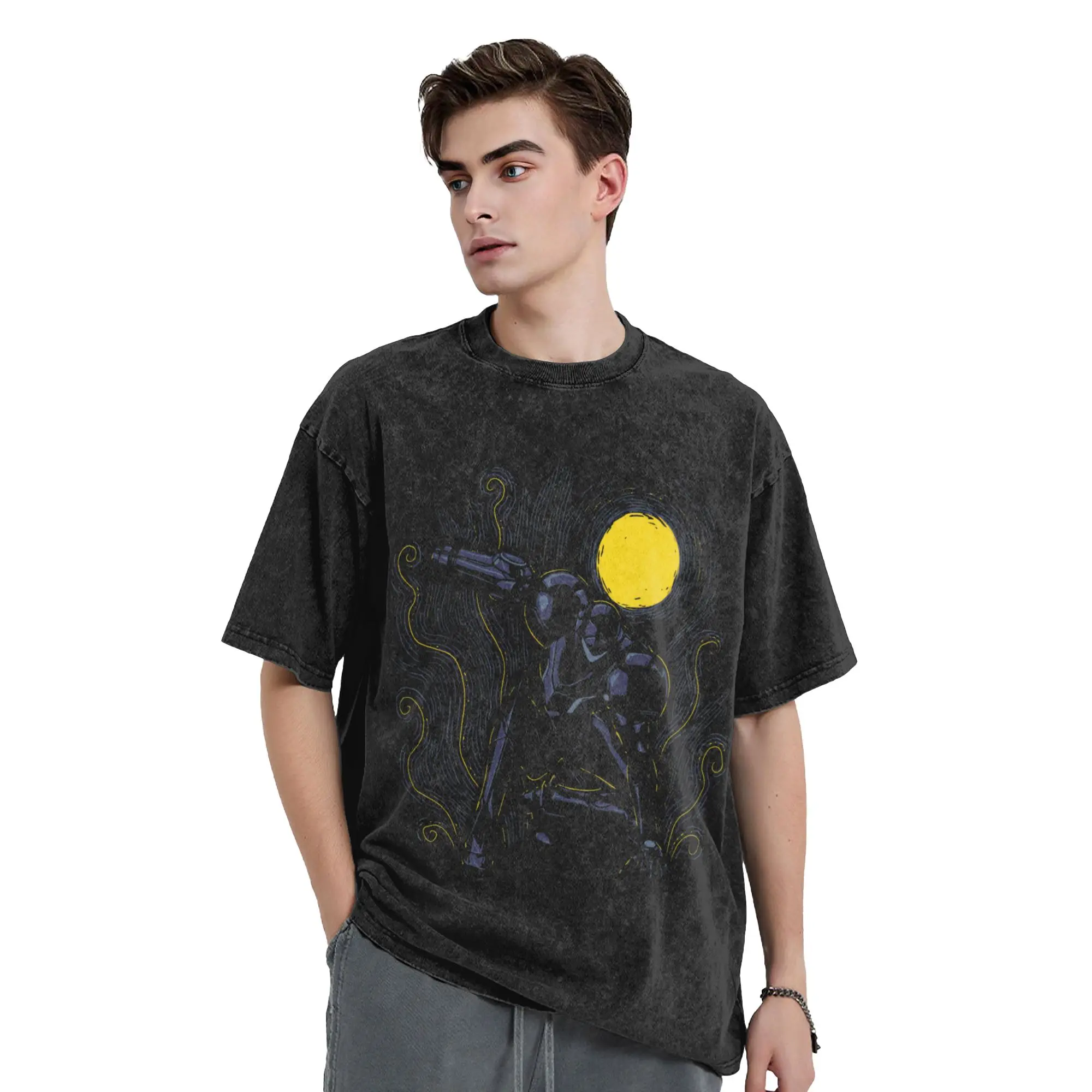 Vintage Metroids Hero Game Samus T-Shirts Men Crew Neck 100% Cotton Washed T Shirt  Short Sleeve Tee Shirt Gift Idea Clothing