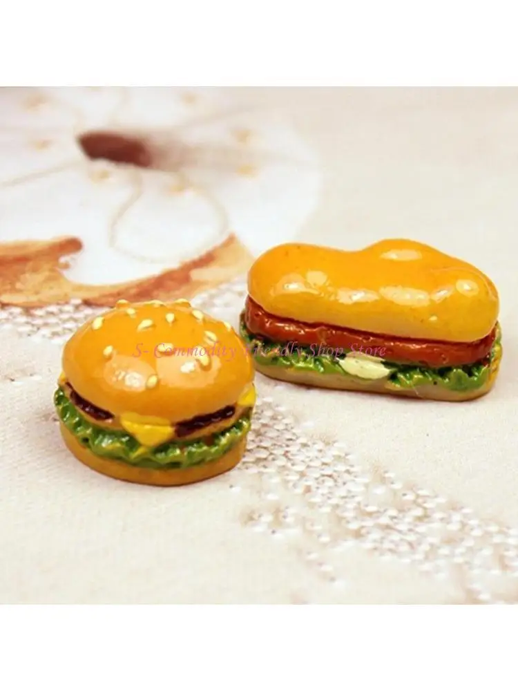 85AE 素敵な樹脂モデル フィギュア パン チーズバーガー キッチン 食品 子供用 ロールプレイ