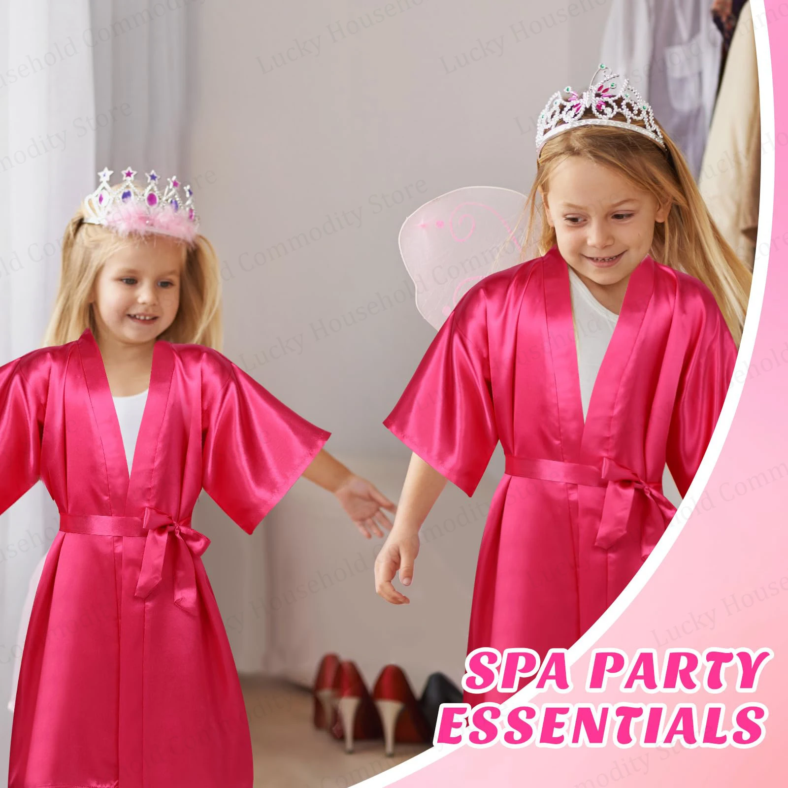 6/8/10/12/15Set Birthday Squad Robes Birthday Spa Party Supplies Kimono Satin Robe Sleepover Party Decor