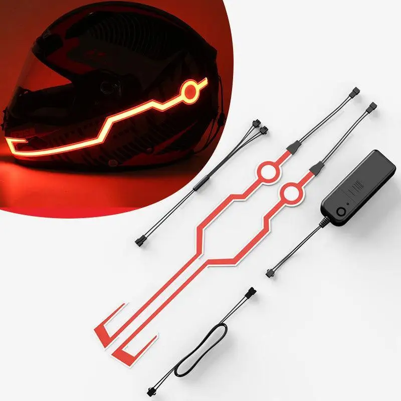 LED Motorcycle Helmet Accessory Light 1 Set Self-Adhesive Reflective Luminous for Night Riding Warning