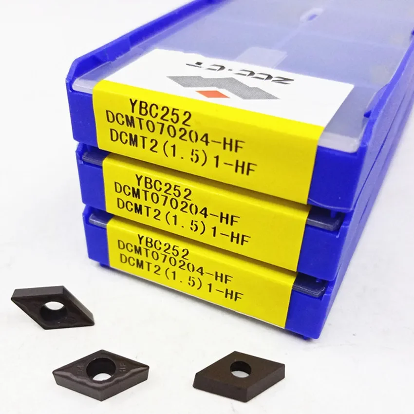 

DCMT070202-HF YBC252/DCMT070204-HF YBC252 DCMT070202 DCMT21.51 ZCC.CT Твердосплавные пластины с ЧПУ 10 шт./кор.