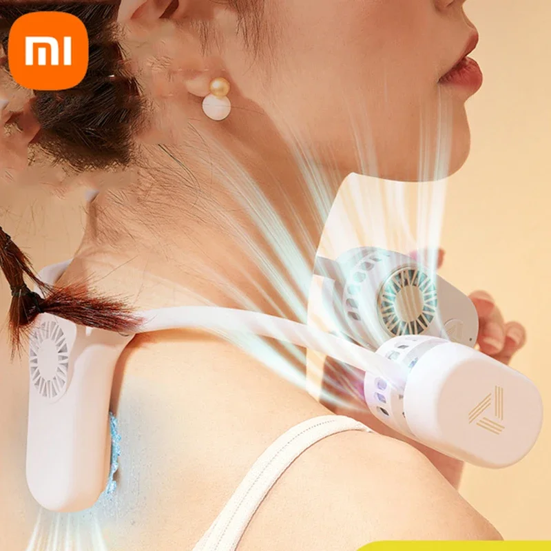 Xiaomi USB Portable Fan Cold Fan Hands Free Neck Fan Hanging Rechargeable Mini Sports Fan 3-Speed Adjustable Neck Home Office