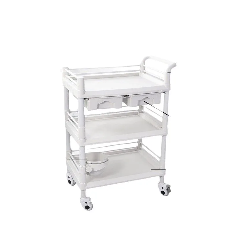 

Beauty salon trolley plastic multi-functional medical beauty small bubble care cart instrument