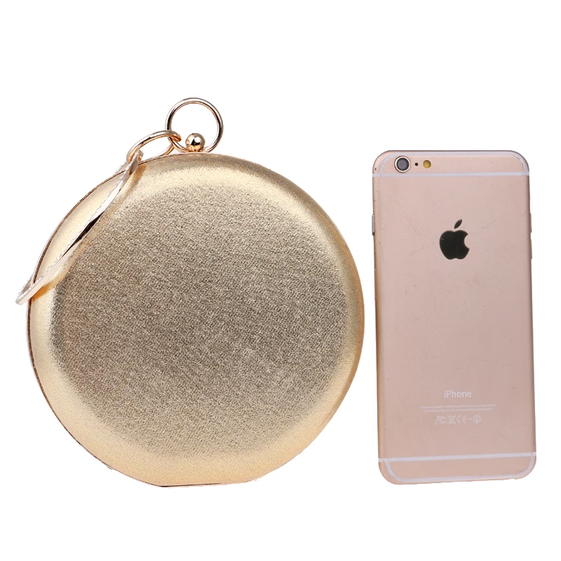 Round Shaped Women Evening Bags Diamonds Simple Red blue silver black gold Mixed Day Clutches Chain Shoulder Bags