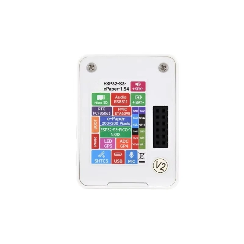 ESP32-S3 1.54inch e-Paper AIoT Development Board, 200 × 200, Black / White, Supports Wi-Fi and for BLE Dual-mode Communication