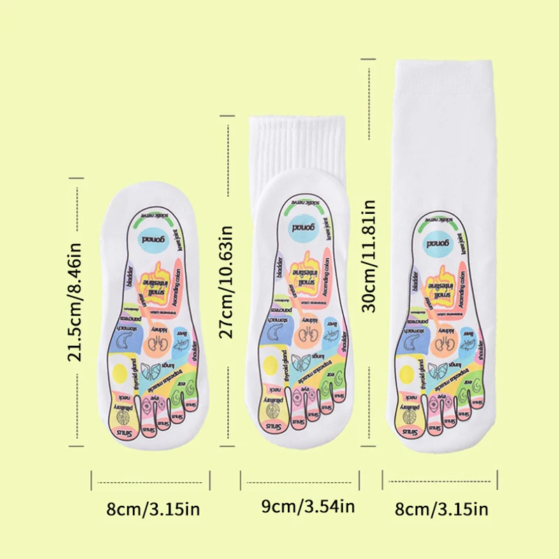 내장 다채로운 다이어그램 마사지, 지압 발 마사지, 반사 요법 양말, 발 관리 도구