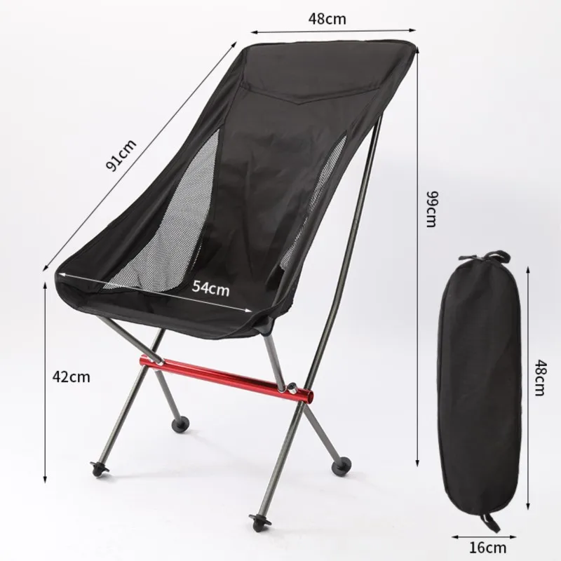 OLEVO Outdoor Folding Camping Chair Beach Barbecue Portable Moon Chair Self-driving Leisure Fishing Aluminium Alloy Chair