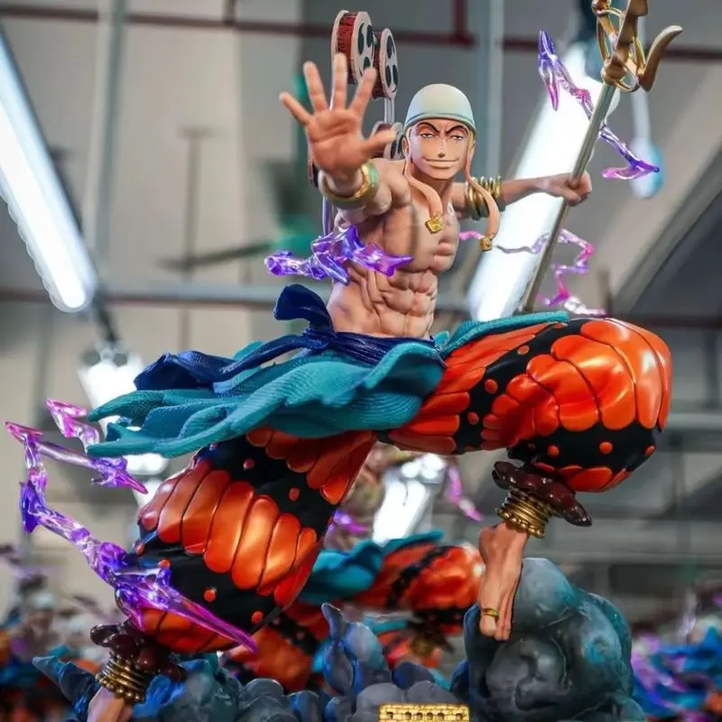 

27.5cm One Piece Enel Action Figur Raytheon Eni Road Pirate King Hand Operated Full Oil Injected Anime Tide Toy Anime Model Gift