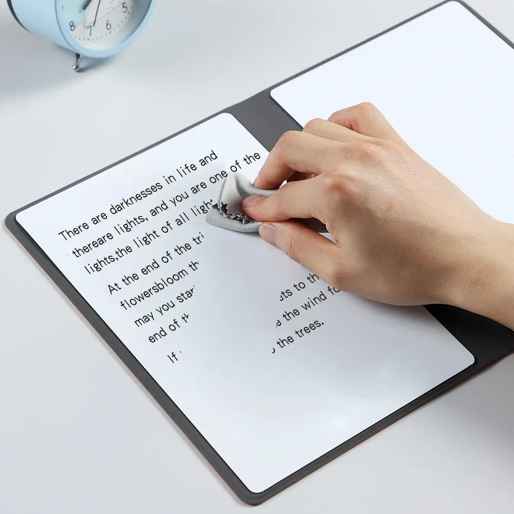 

A5 Whiteboard Notebook Reusable Erasing Folding Writing Board Business Leather Whiteboard Notepad Office Supplies