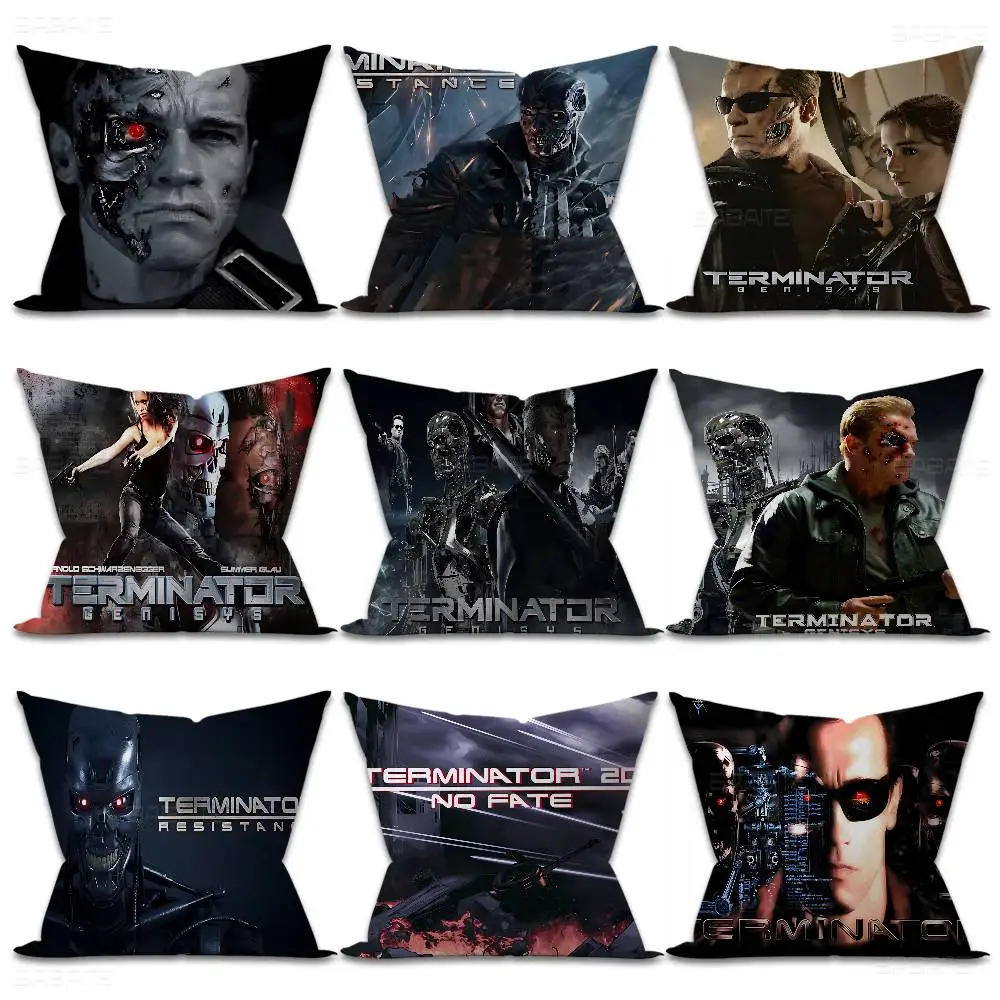 80s Movie TV The T-Terminator Cushion Cover Car Throw Pillow Case For Sofa Car Christmas Gift 40x40cm 45x45cm