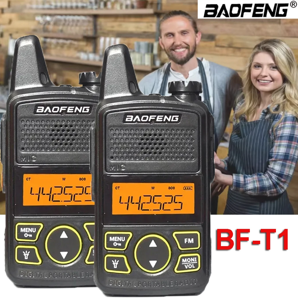 Original Baofeng BF-T1 MINI Walkie Talkie Portable Two Way Radio UHF 400-470MHz Transceiver Transceiver Radio For Kids Gifts