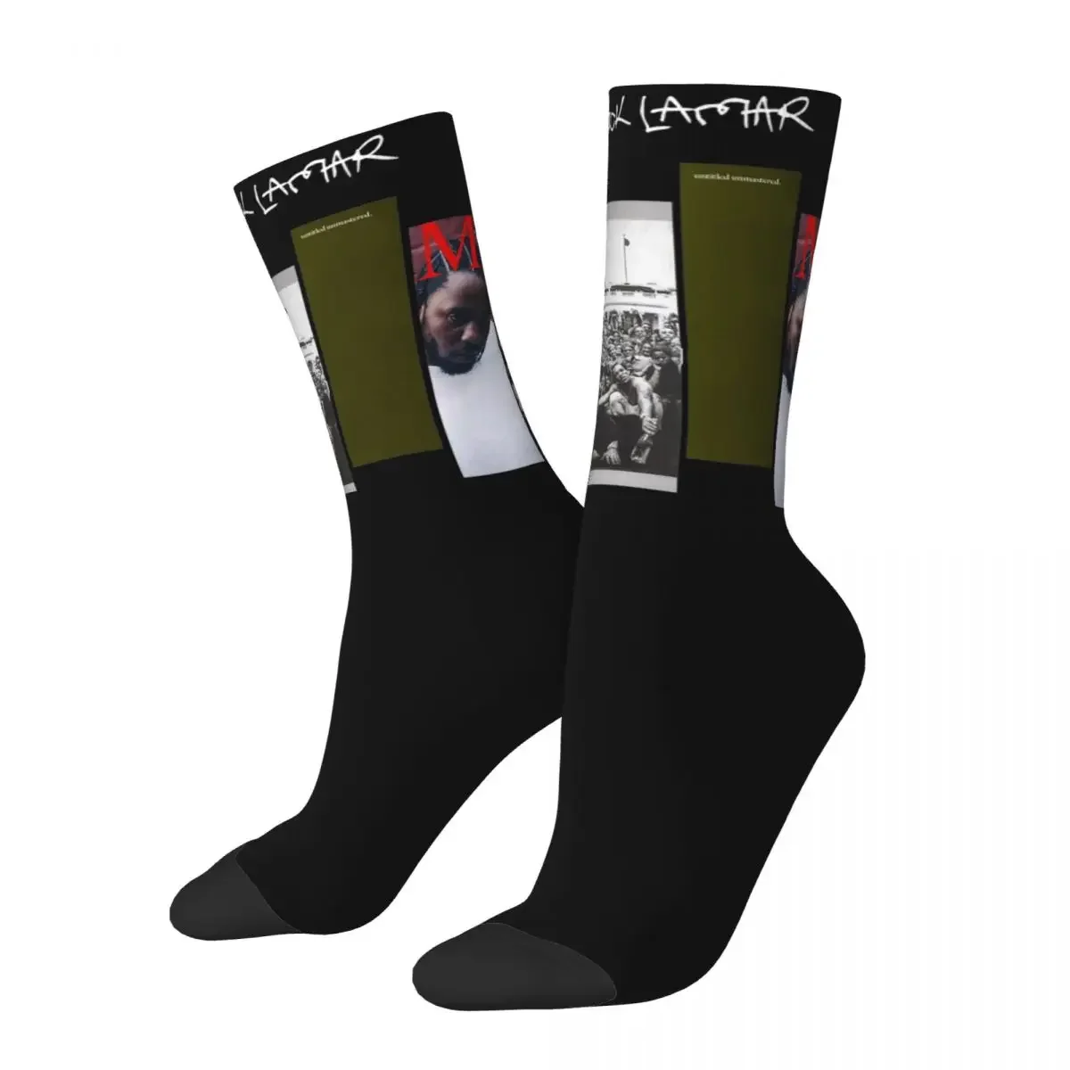 Vintage Kendrick Lamar Discography Design Theme Warm Socks Merchandise All Season 90s Damn Comfortable Crew Socks Breathable