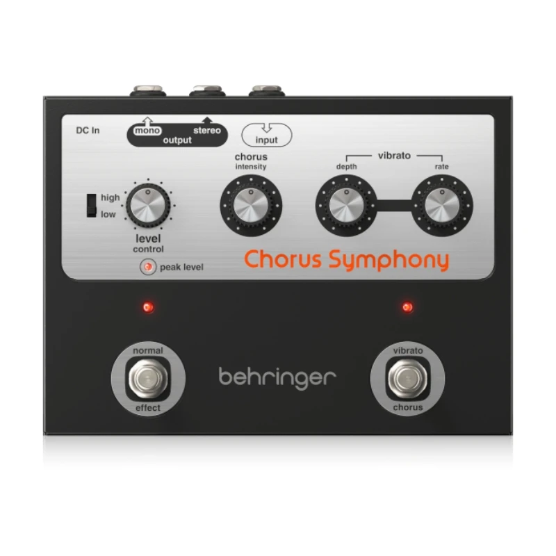 Pedal de modulación Behringer CHORUS SYMPHONY Vintage de los años 70 con modos de coro y vibrato BBD, rango de entrada variable y sonido estéreo 3D amplio