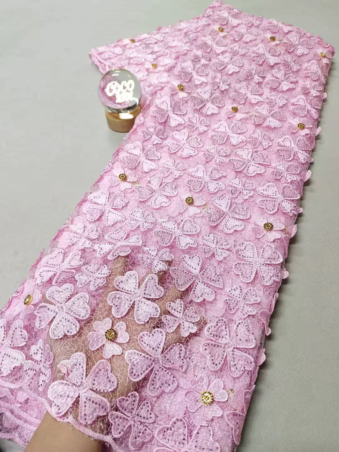

2026 African Nigerian Tulle Lace Fabric High Quality With Embroidery Prom Dresses Sewing Guipure Cotton Damask 5Yards xl185