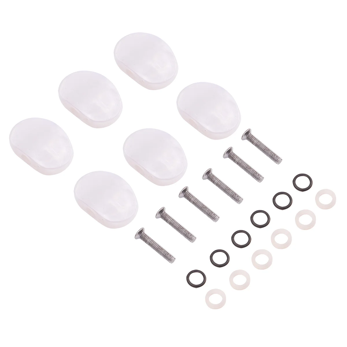 

6Pcs Guitar Machine Head Button Replacement Semicircle Plastic Tuning Peg Knobs Set Screws Ferrules Acoustic Guitar Cap