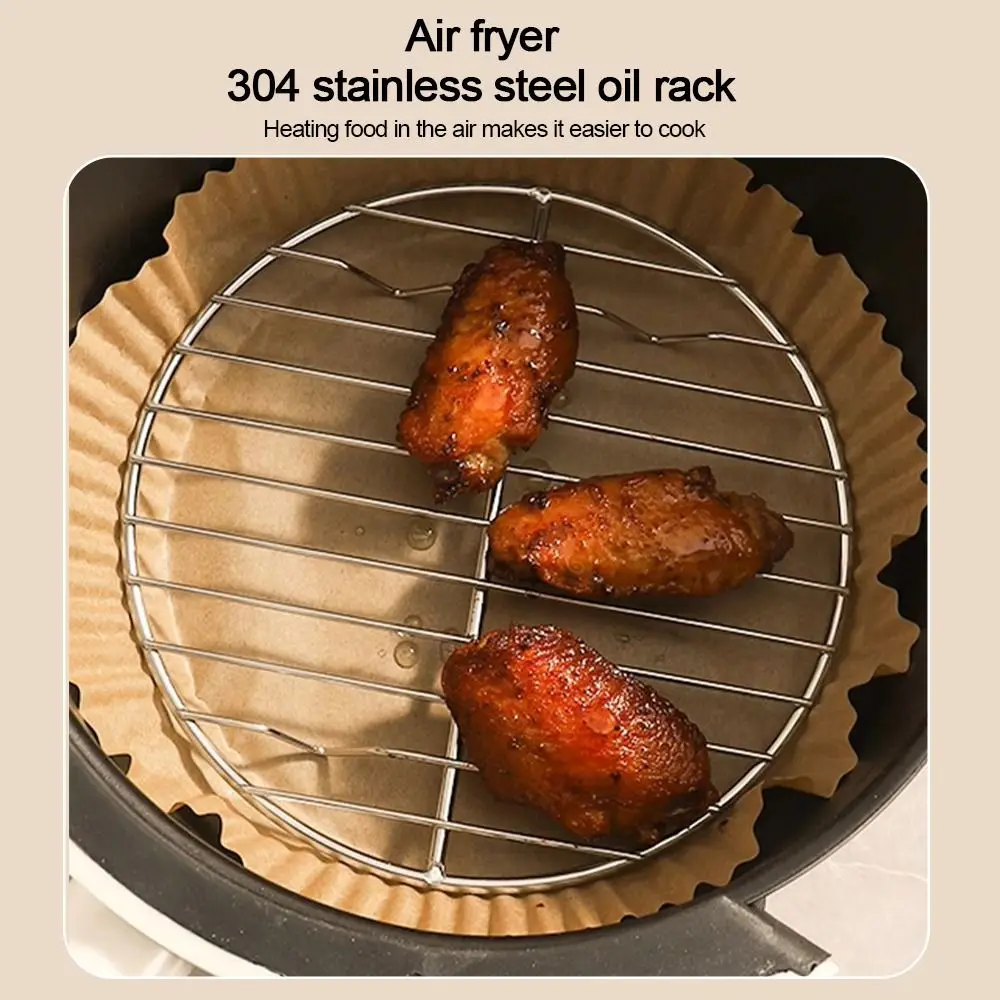 Portable Round Square Cooking Rack 304 Stainless Steel Thicken Grid Grill With Foot BBQ Net Home Kitchen Oven Steamer Cooker